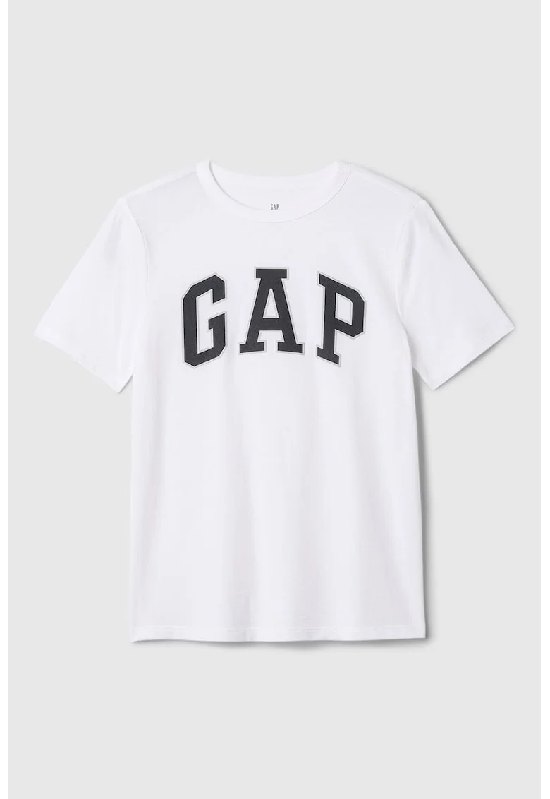 Tricou de bumbac cu logo, Alb/Albastru ultramarin
