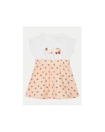 Rochie din amestec de bumbac organic cu imprimeu