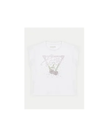 Tricou din amescet de bumbac cu model logo si decolteu la baza gatului