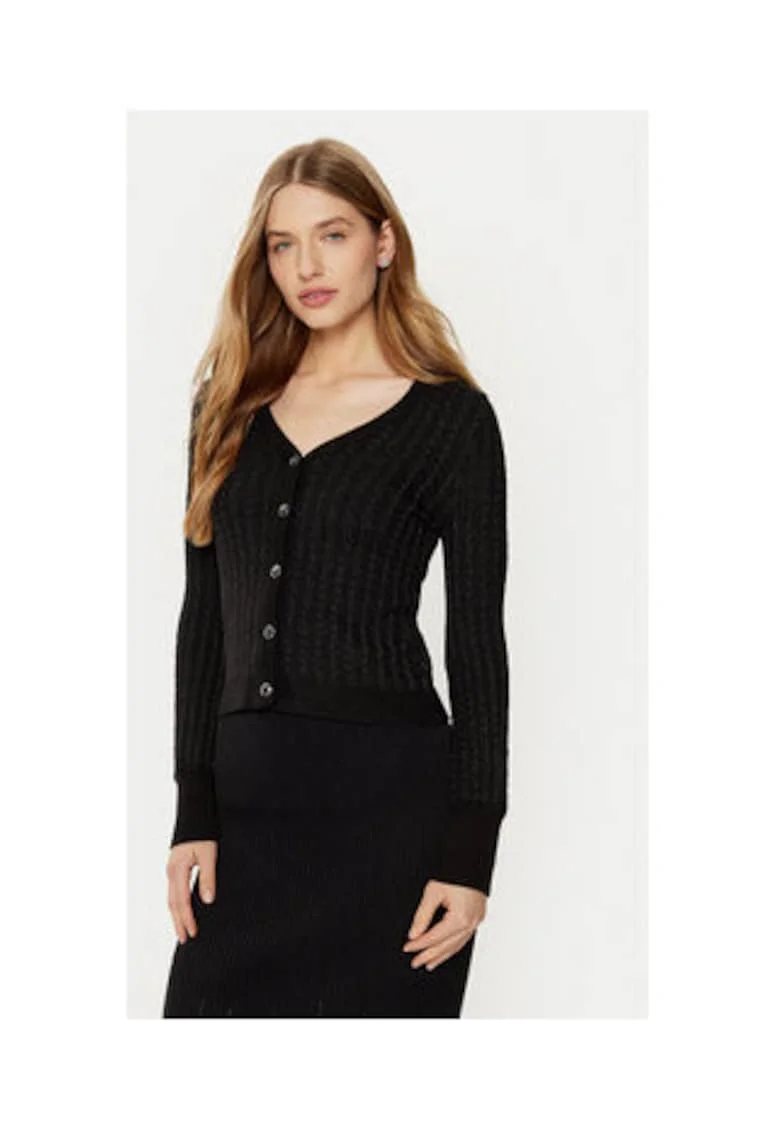 Cardigan uni cu decolteu in v