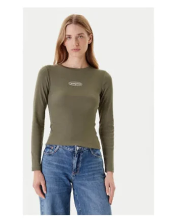 Bluza cu decolteu la baza gatului, Kaki
