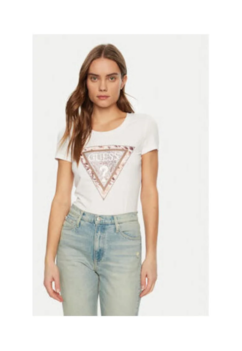 Tricou Din Bumbac Cu Logo Si Paiete