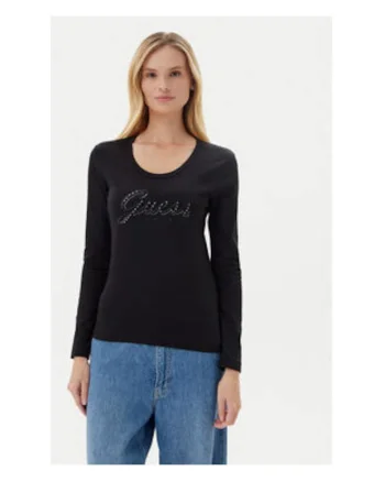 Bluza cu decolteu rotund si imprimeu logo