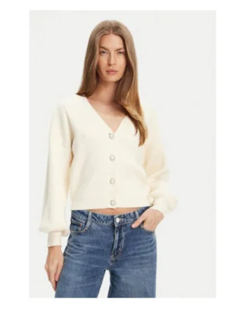 Cardigan striat cu decolteu in V