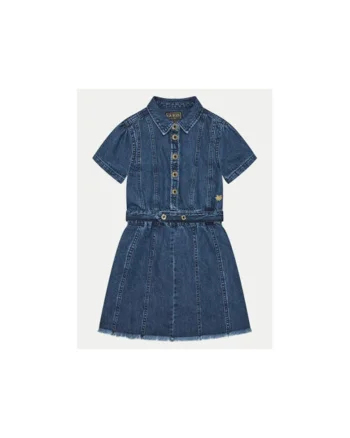 Rochie din denim cu maneca scurta