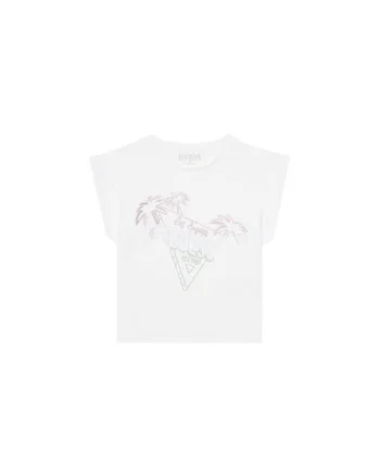 Tricou din bumbac organic cu decolteu rotund si logo