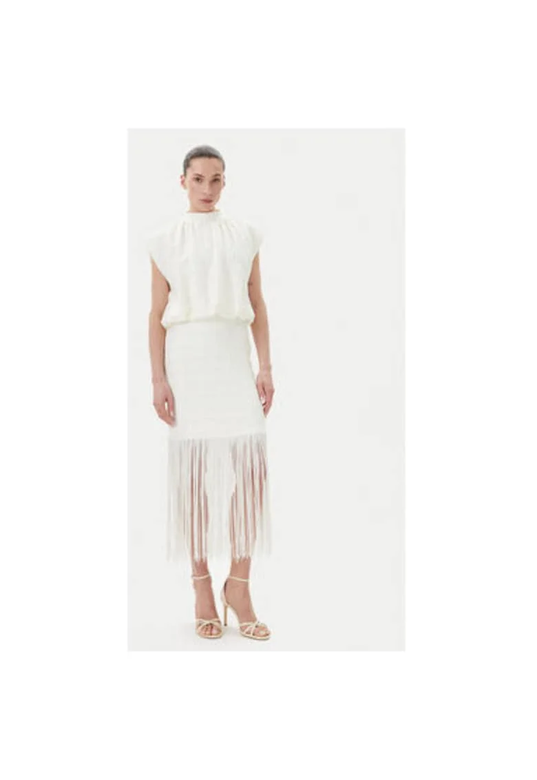 Rochie dama  BBW4432, Poliester/Elastan, Alb, Alb