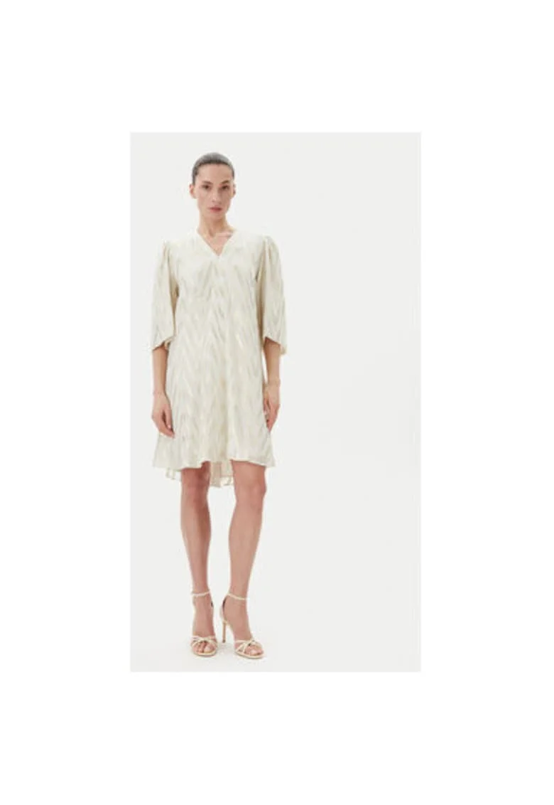 Rochie dama  BBW4579, Viscoza, Bej, Bej