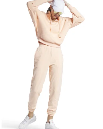 Pantaloni sport cu talie inalta si detaliu logo Classics, Piersica