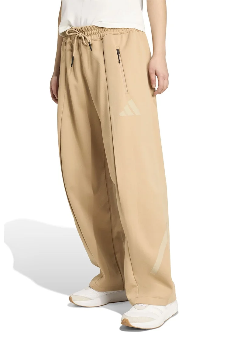Pantaloni relaxed fit de trening cu pensa frontala Z.N.E, Bej