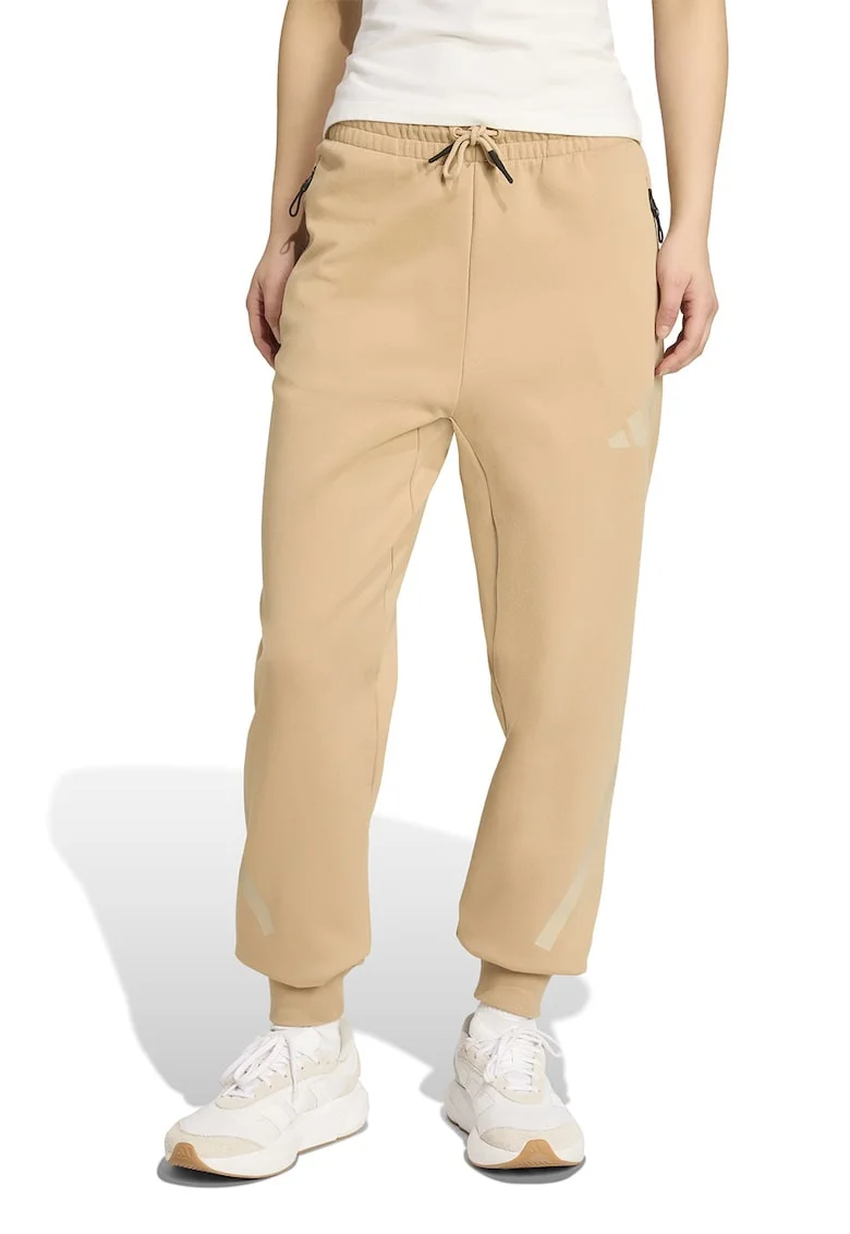 Pantaloni de trening cu buzunare cu fermoar Z.N.E., Bej