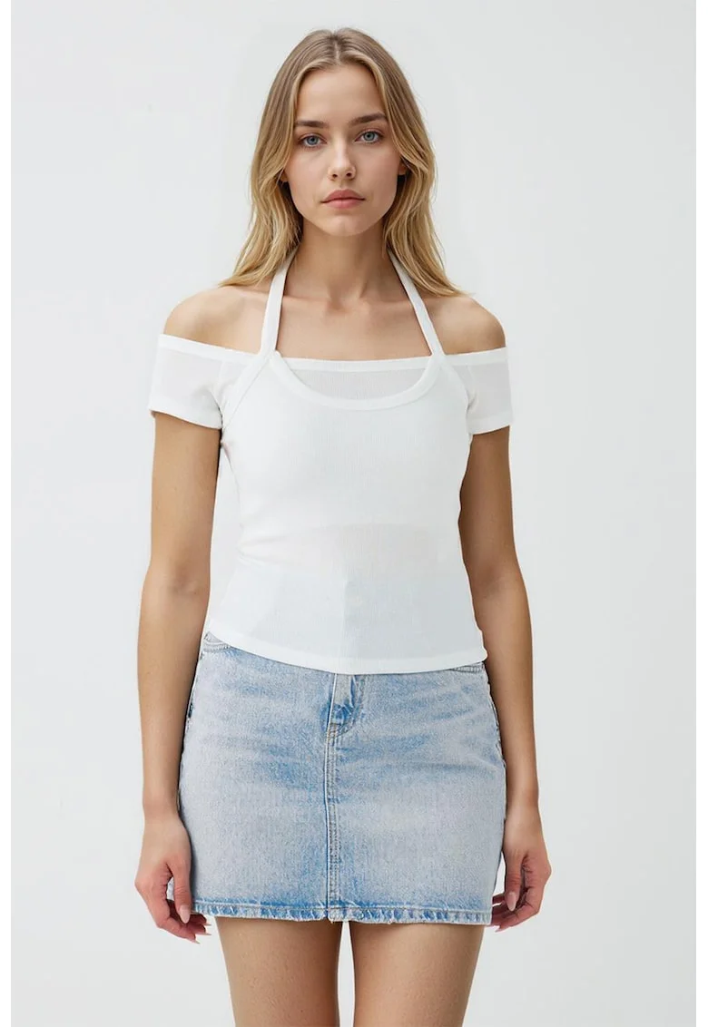 Bluza slim-fit, Alb