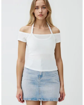 Bluza slim-fit, Alb