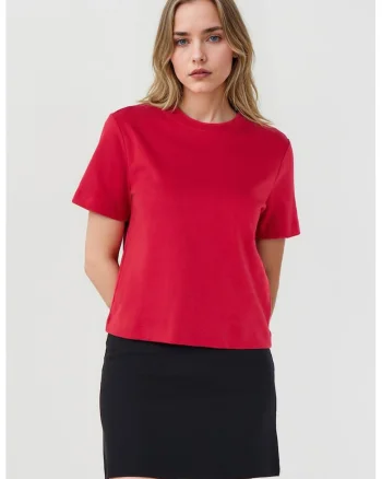 Fusta mini dreapta cu model uni, Negru