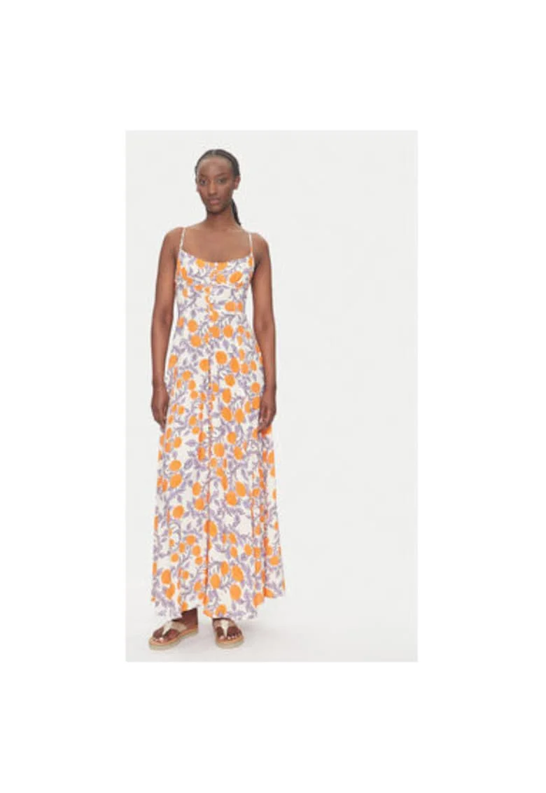 Rochie de vara dama  PT2748CLD001, Viscoza/In, Portocaliu, Portocaliu