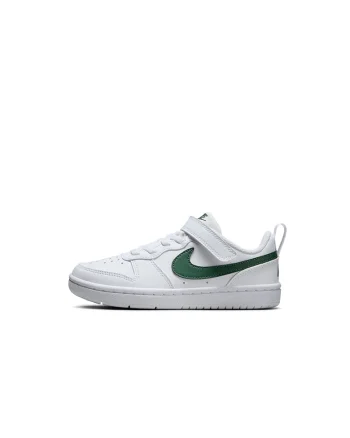 Pantofi sport din piele ecologica cu velcro Court Borough, Alb optic/Verde aquamarin