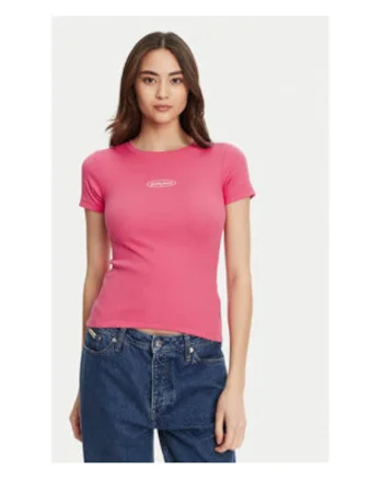 Tricou cu decolteu la baza gatului, Roz