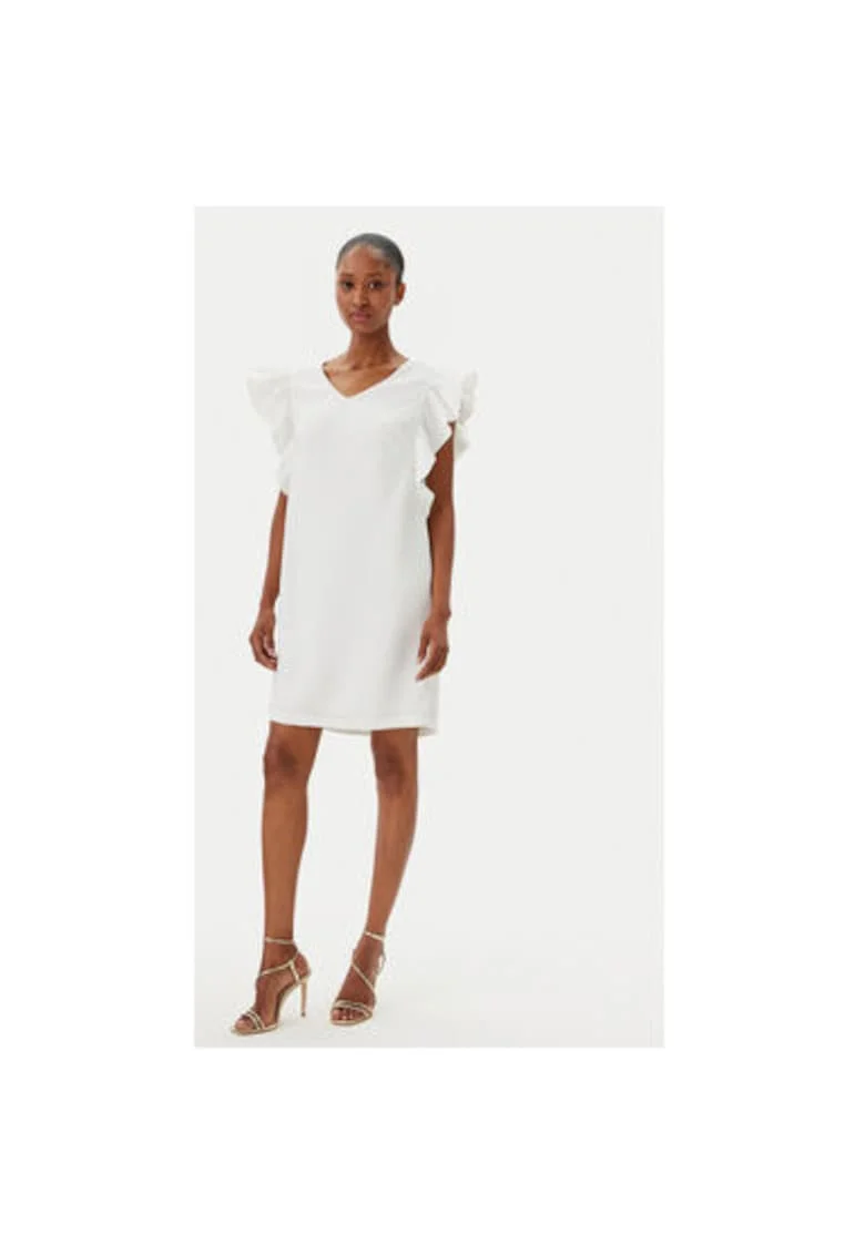 Rochie cocktail dama  FR25SD1024W46001, Sintetic, Ecru, Ecru