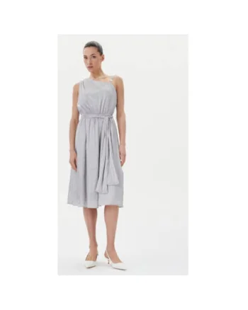 Rochie dama  FQ25SD2009W797T4, Poliester reciclat/Poliester, Argintiu, Argintiu