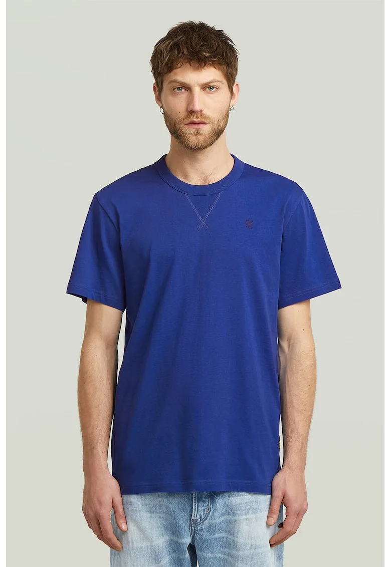 Tricou de bumbac organic Nifous, Albastru royal/Albastru