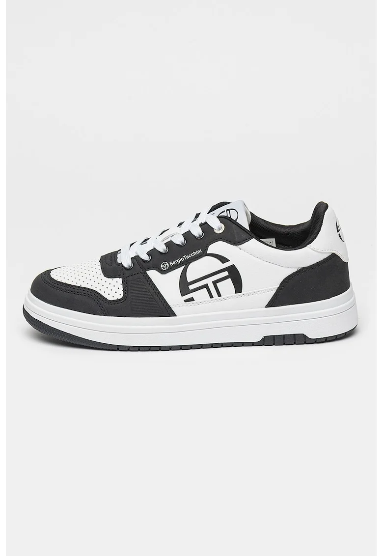Pantofi sport low-cut de piele ecologica Milano, Alb/Negru