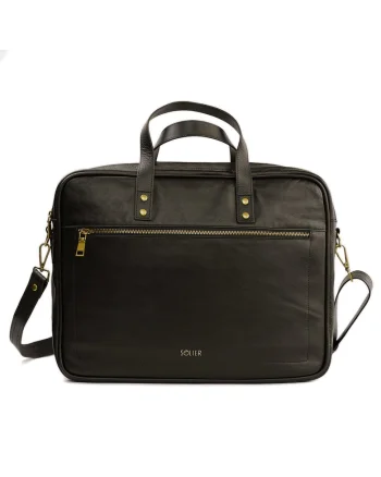 Geanta de laptop din piele  SL05 NEWBRIDGE, maro inchis