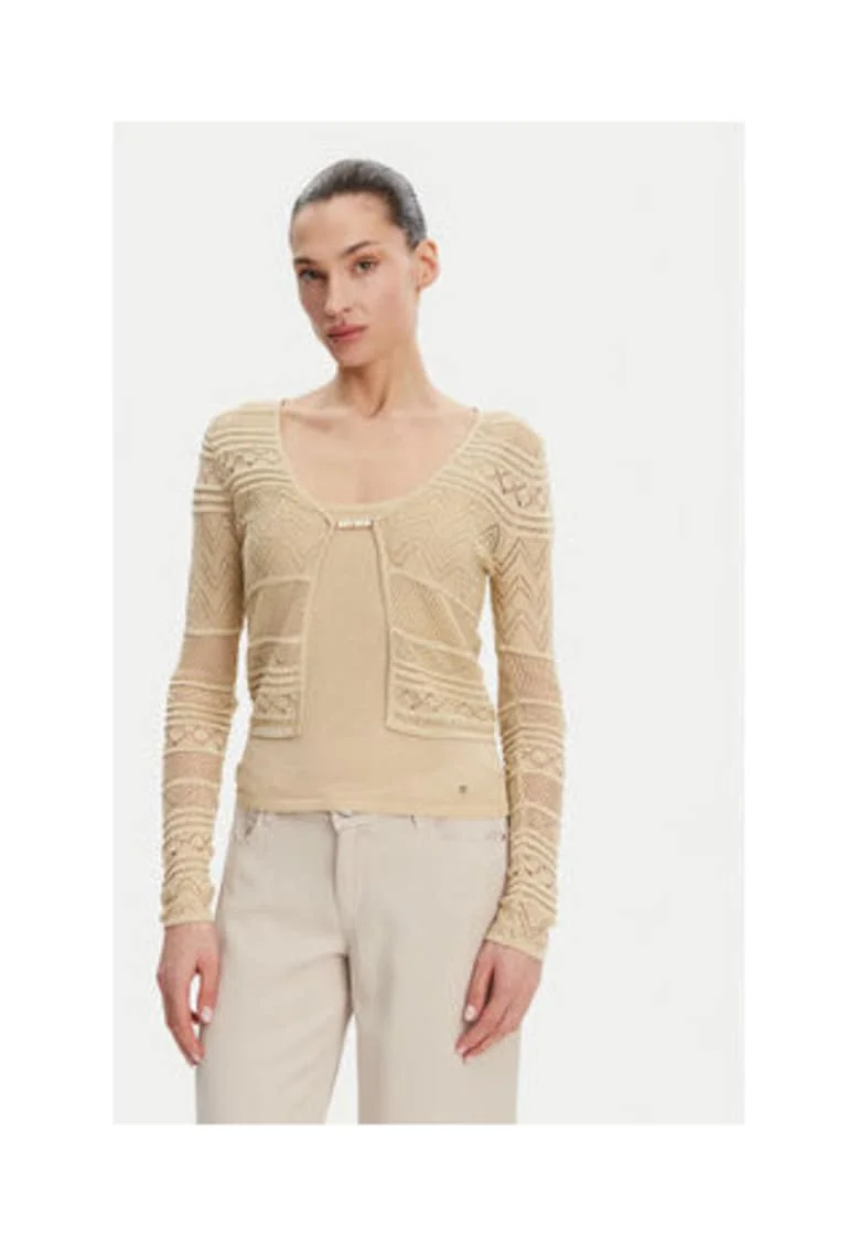 Cardigan cu maneci lungi si decolteu rotund