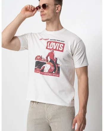 Tricou de bumbac cu logo Vintage, Alb fildes