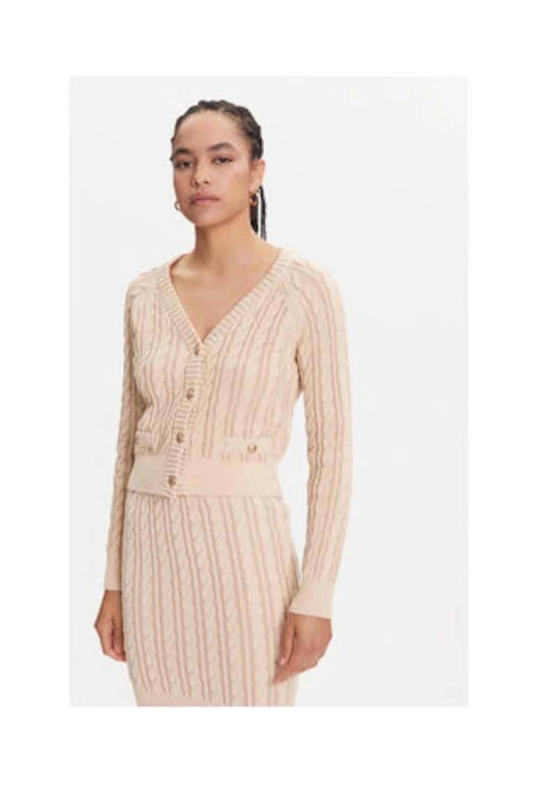 Cardigan de bumbac cu decolteu in V