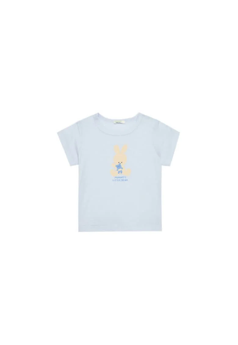Tricou pentru fete  3I1XA1067, Bumbac organic, Albastru, Albastru