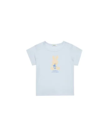 Tricou pentru fete  3I1XA1067, Bumbac organic, Albastru, Albastru