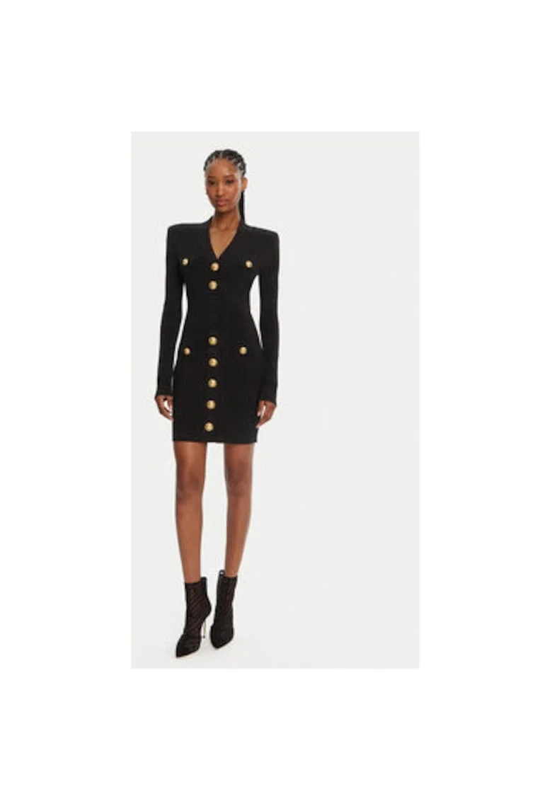 Rochie Dama,  305313836, Viscoza, Poliester, Negru, Negru