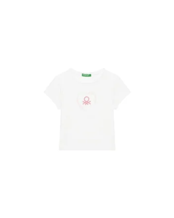 Tricou pentru fete  3I1XG10HU, Bumbac, Alb, Alb