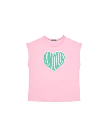 Tricou pentru fete  3JERC10PB, Bumbac, Roz, Roz