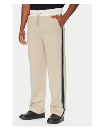 Pantaloni de trening cu imprimeu logo si snur