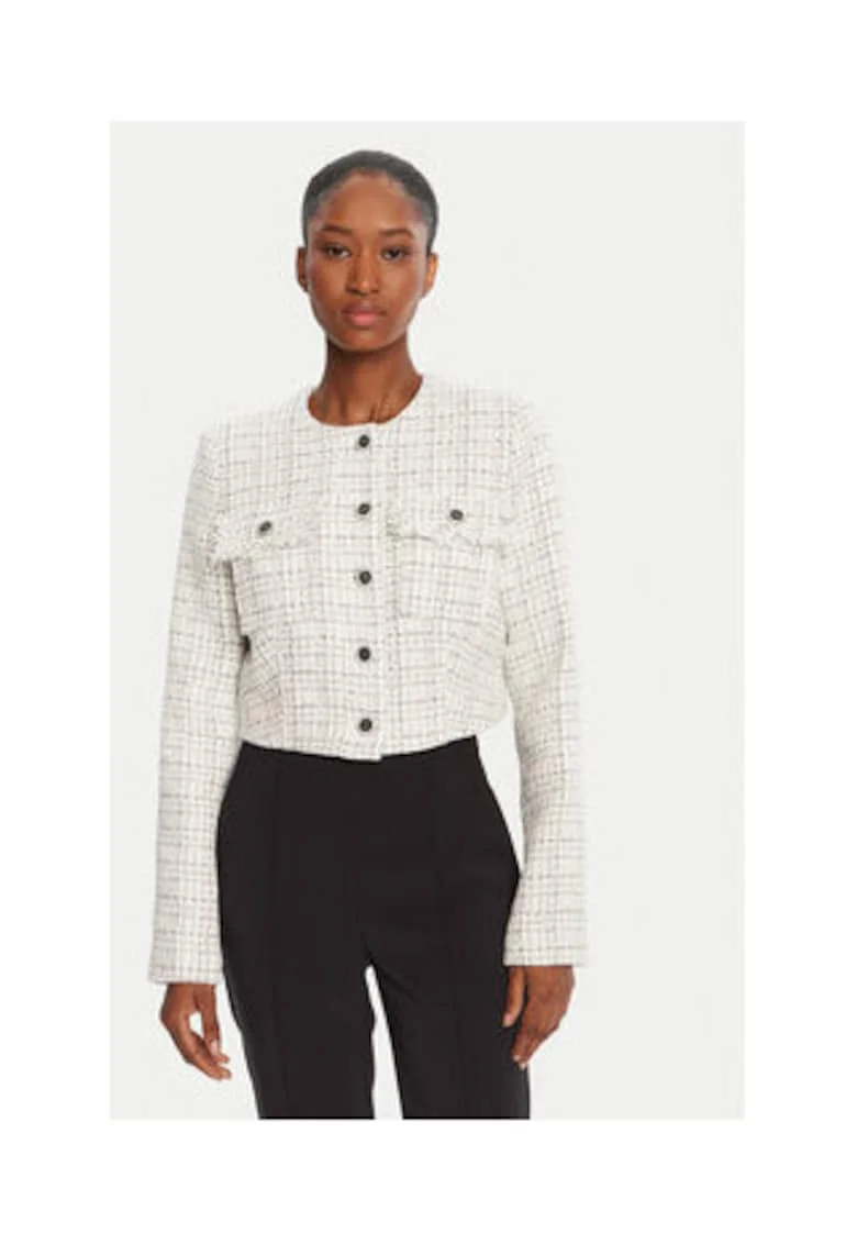 Sacou scurt din tweed cu insertii de lurex
