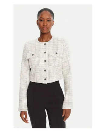 Sacou scurt din tweed cu insertii de lurex