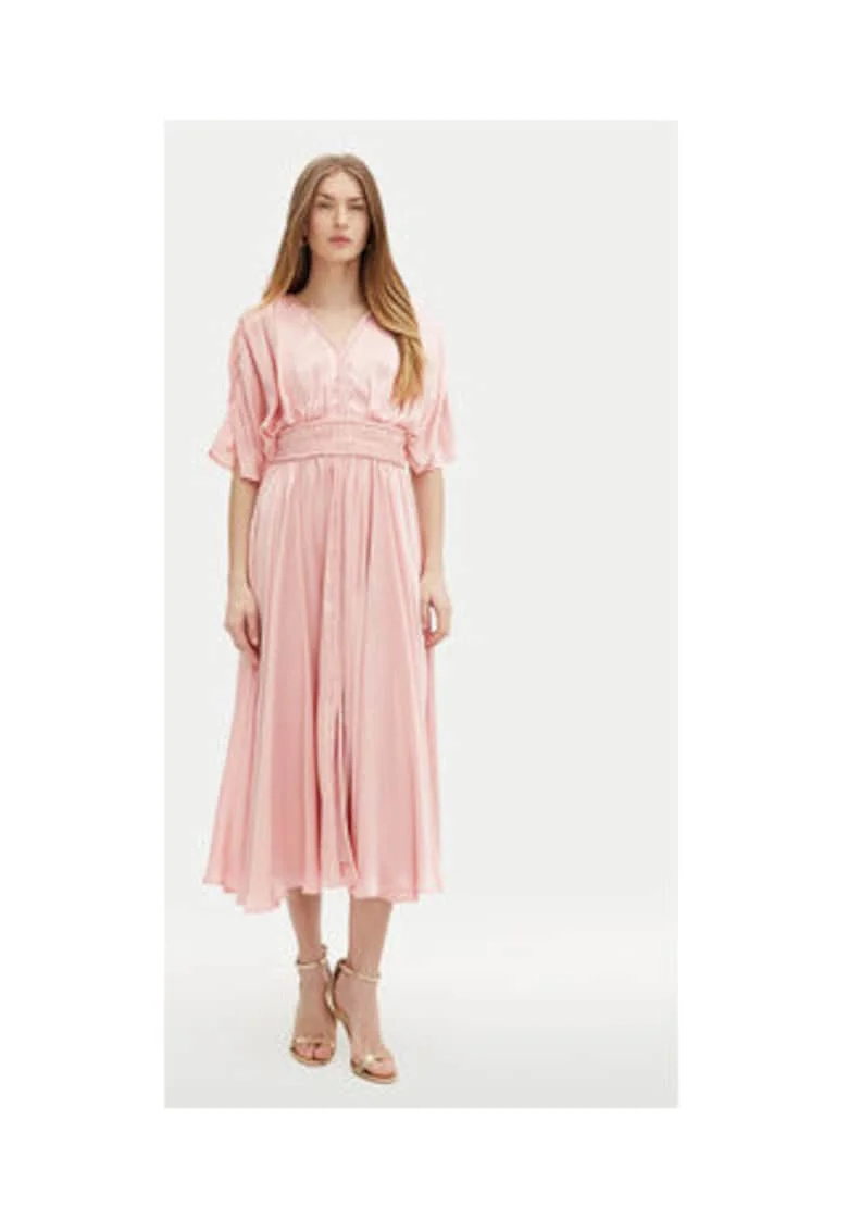 Rochie din poliester cu maneci scurte