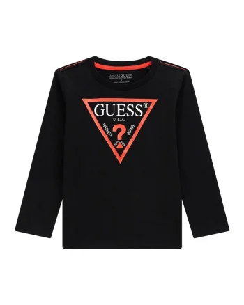 Bluza de bumbac organic cu imprimeu logo, Negru/Coral/Alb optic
