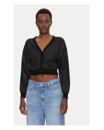 Cardigan crop cu maneci lungi