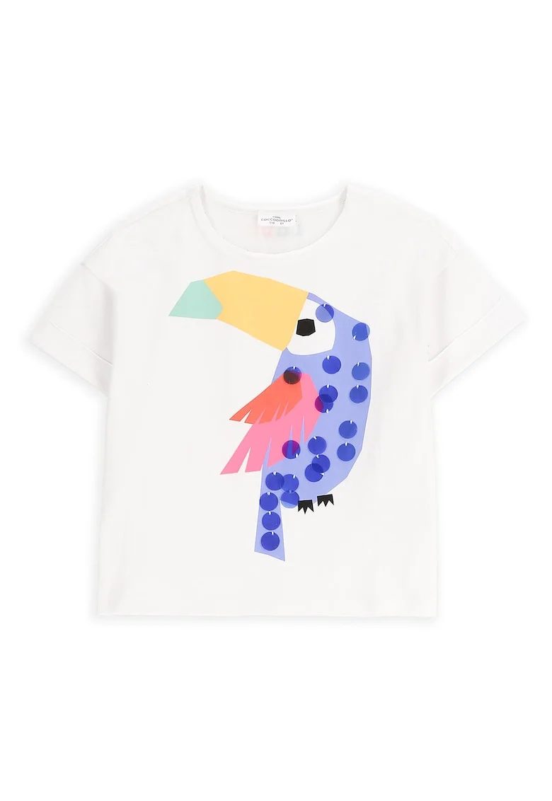 Tricou fete  WC5143201TGK, Bumbac/Elastan, Alb, Alb