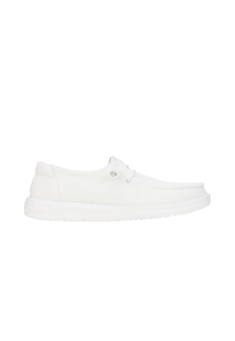 Pantofi boat uni din material textil, Alb optic