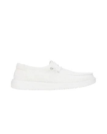 Pantofi boat uni din material textil, Alb optic