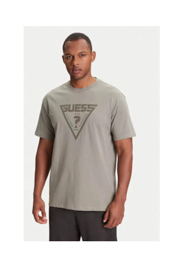 Tricou de bumbac cu logo pe piept