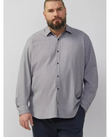 Big Sizes Camasa barbati big sizes, cu maneca lunga, Regular fit, Gri deschis, Gri inchis