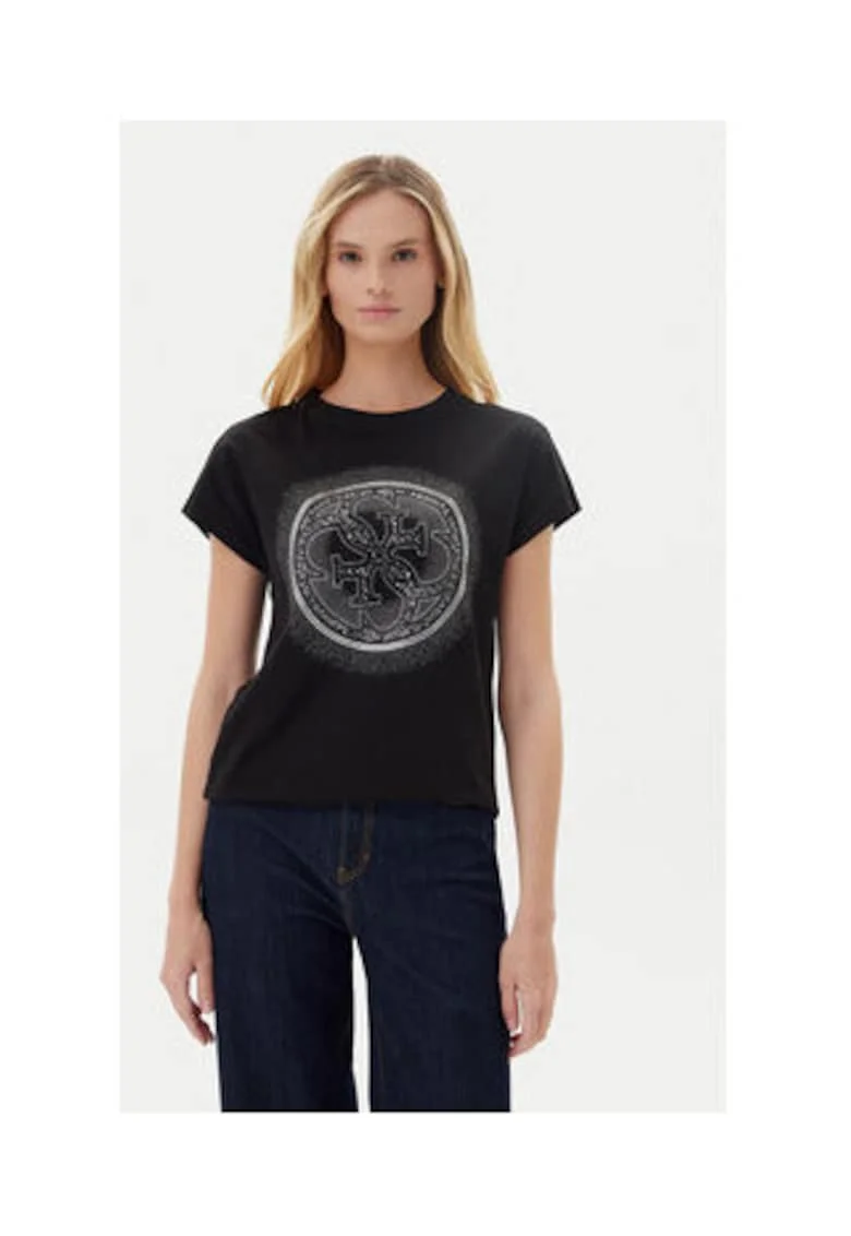 Tricou din bumbac cu logo imprimat