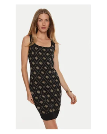 Rochie cu imprimeu logo din tricot