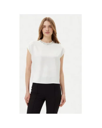 Bluza dama  RIC3JBA, Poliester, Alb, Alb