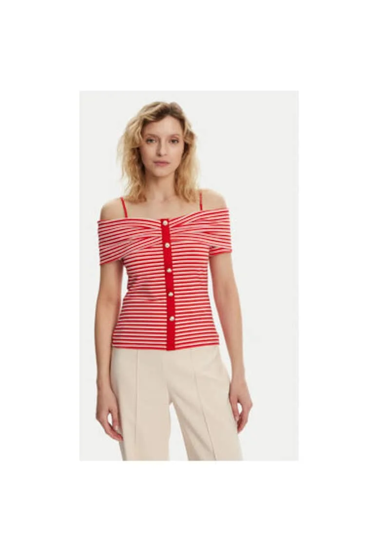 Bluza dama  241-DROPEZ, Poliester/Viscoza, Rosu, Rosu