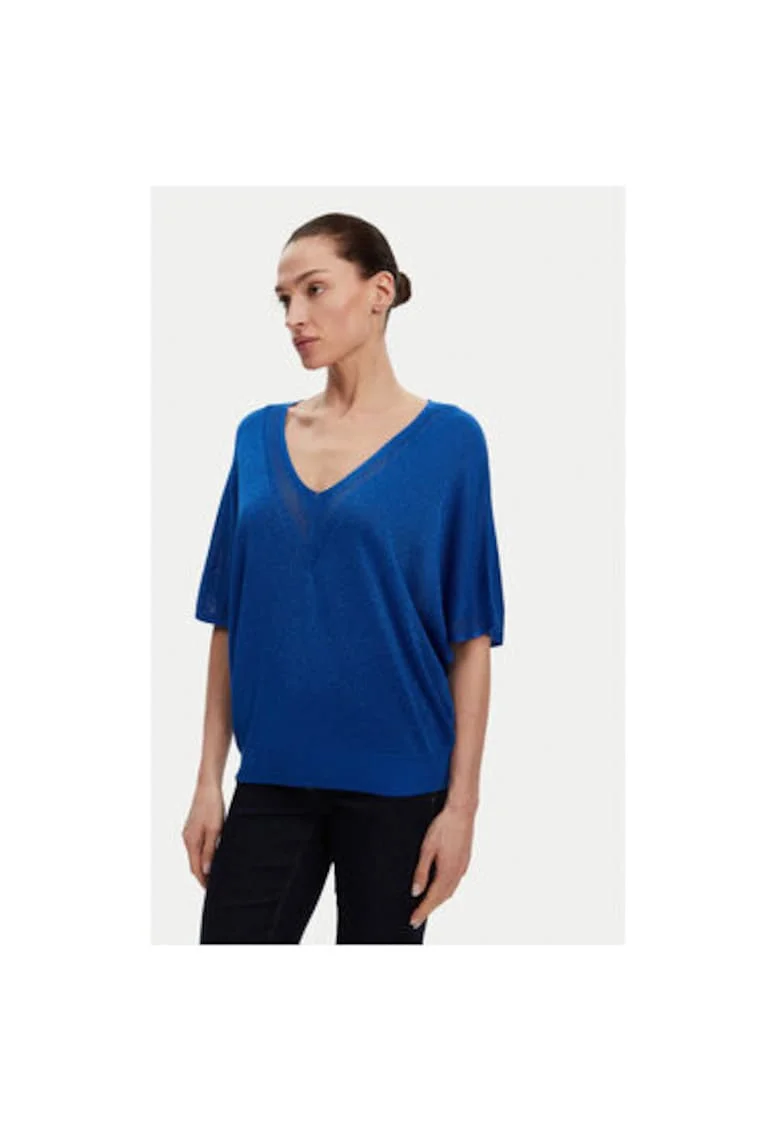 Bluza dama  241-MCHRIS, Viscoza/Poliester, Albastru, Albastru